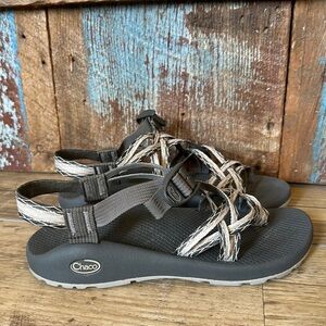 Chaco Women Zx1 Classic Adjustable Sport Sandals Gray White Size 10